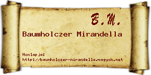 Baumholczer Mirandella névjegykártya